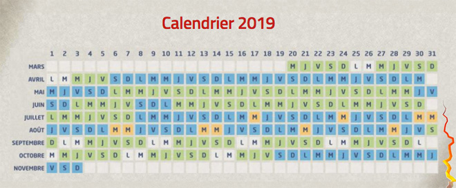 calendrier vulcania